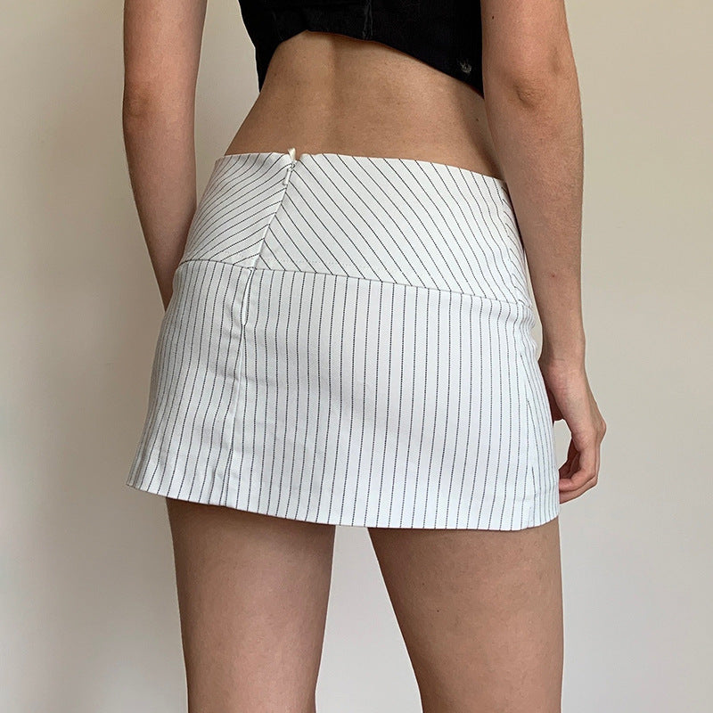 Low-rise Sexy Striped Mini Skirt