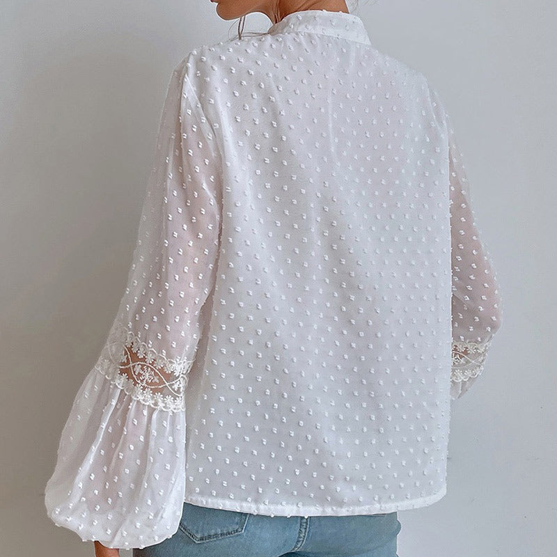 Loose Lace-Patchwork Blouse