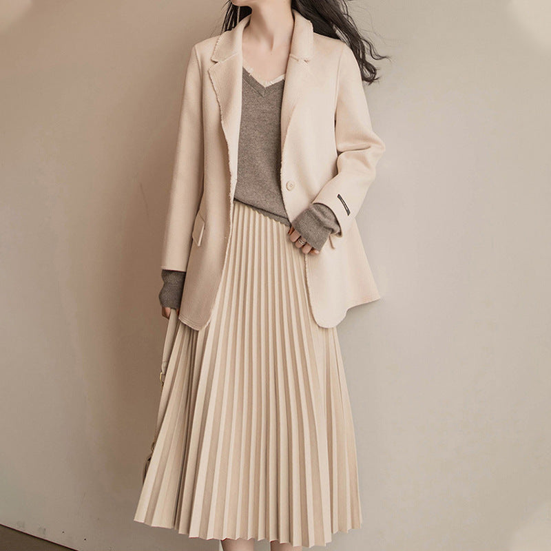 Pleated A-line Skirt