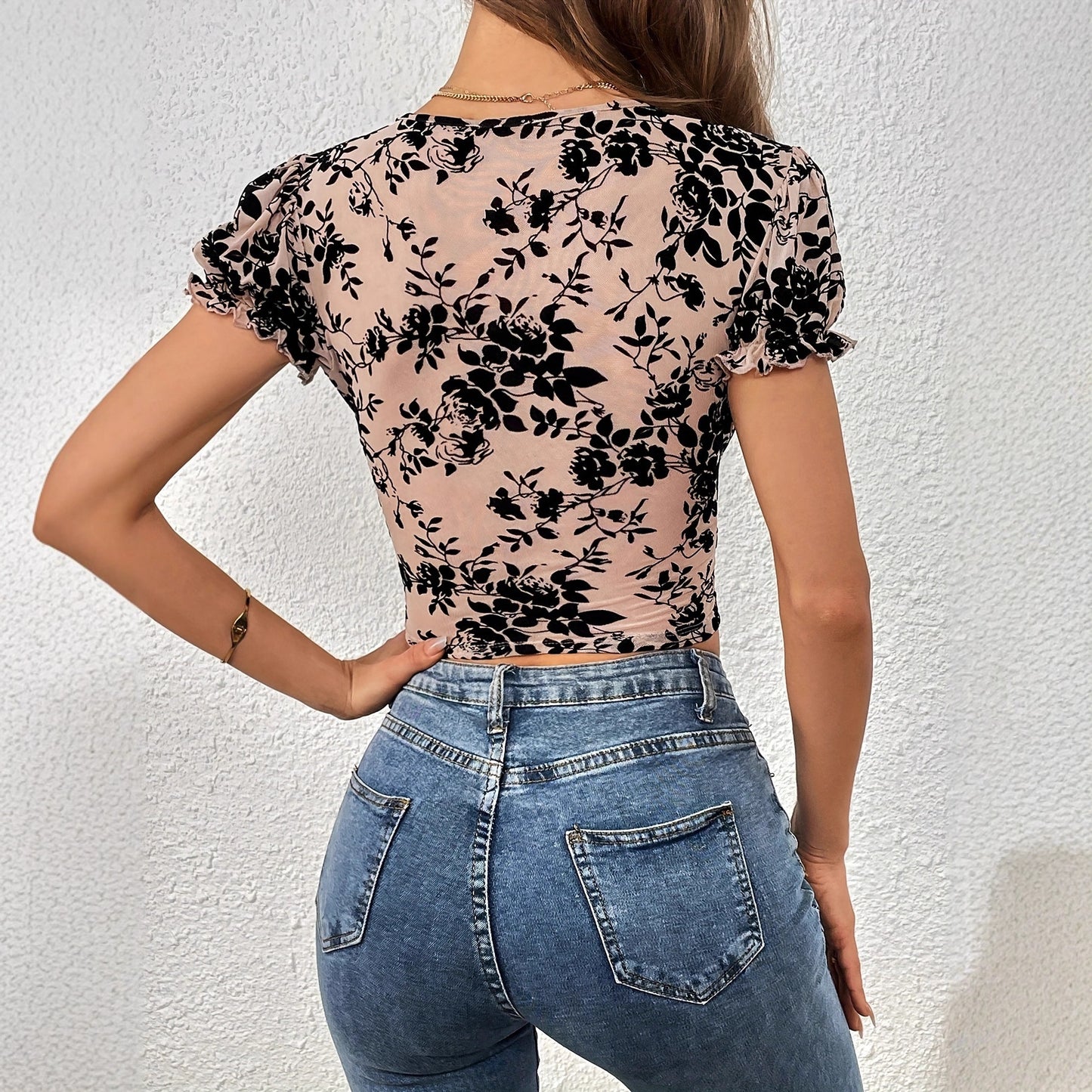 Minimalist Deep V-neck Crop Top