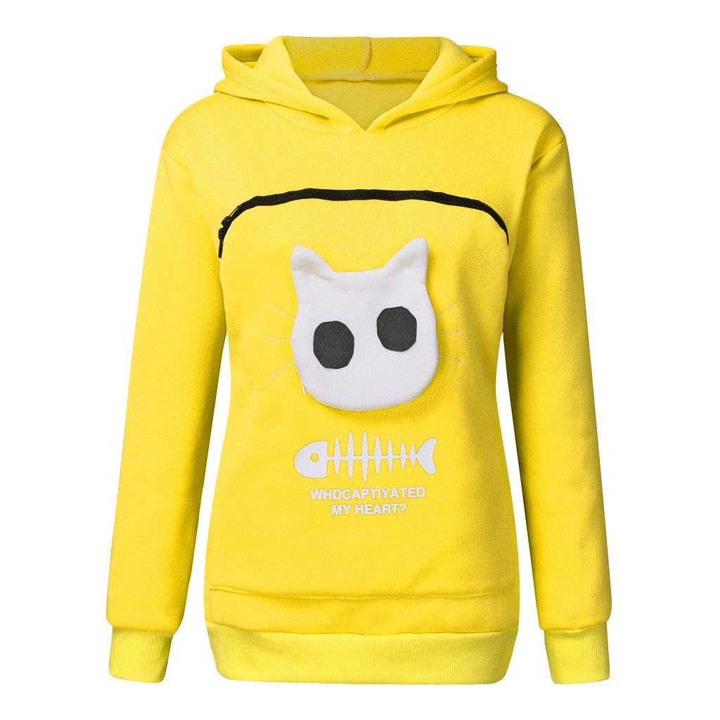 Kangaroo Hoodie Sweatshirt Cat Pet Pocket Sweater