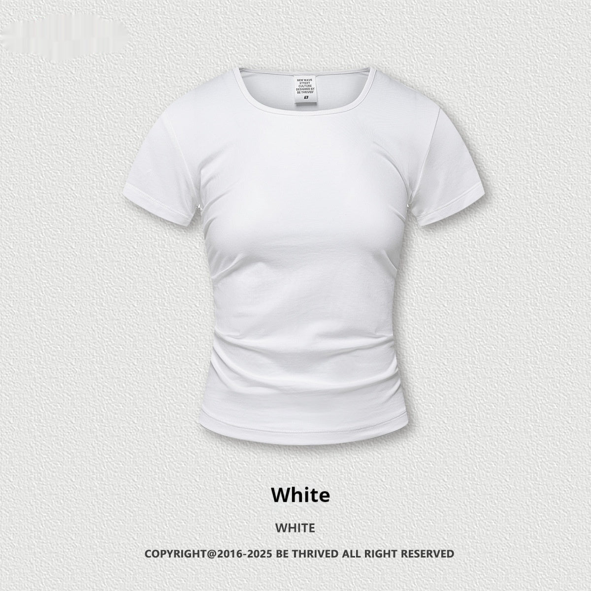 Square Collar Short Sleeve Tshirt Cotton Blouse