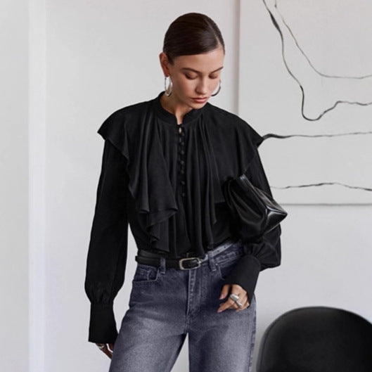 Draped Ruffle Blouse