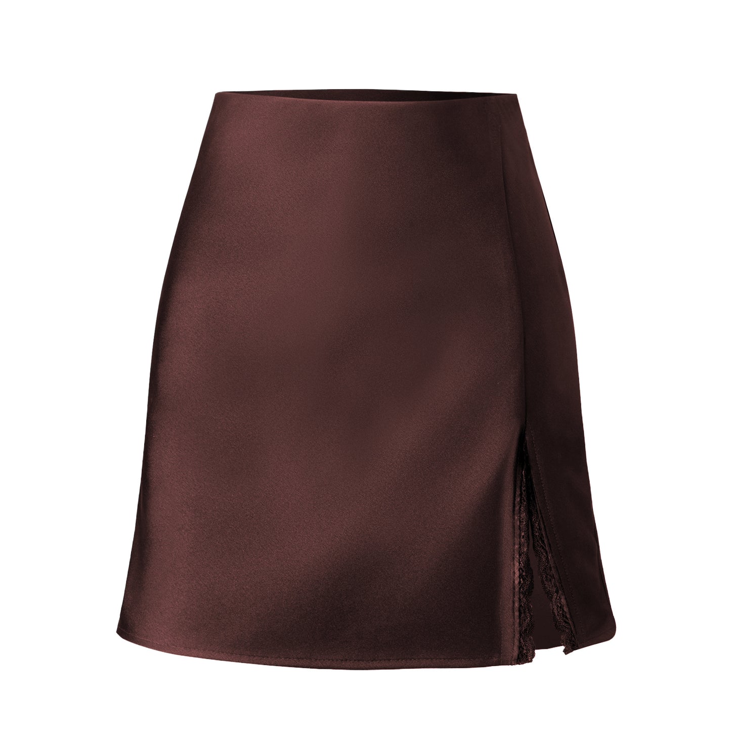 Lace Split High-waist Elastic Mini Skirt