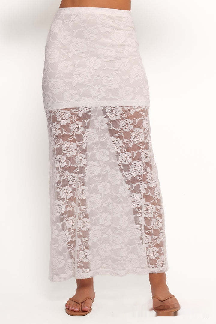 Hollow Out Lace Long Skirt