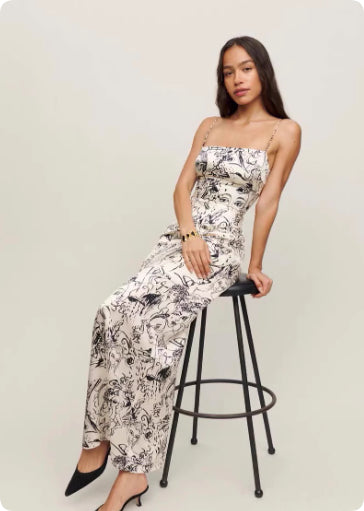 Silk Sandwashed Satin, Floral Dress For Vacation