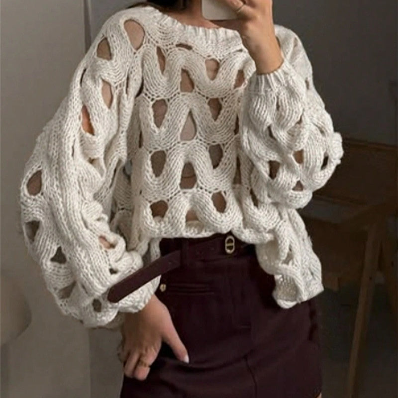 Leisure Vacation Beach Long Sleeve Sweater Pullover