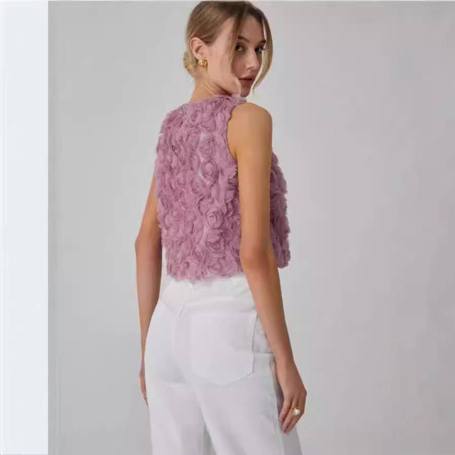 Three-dimensional Rose Blouse