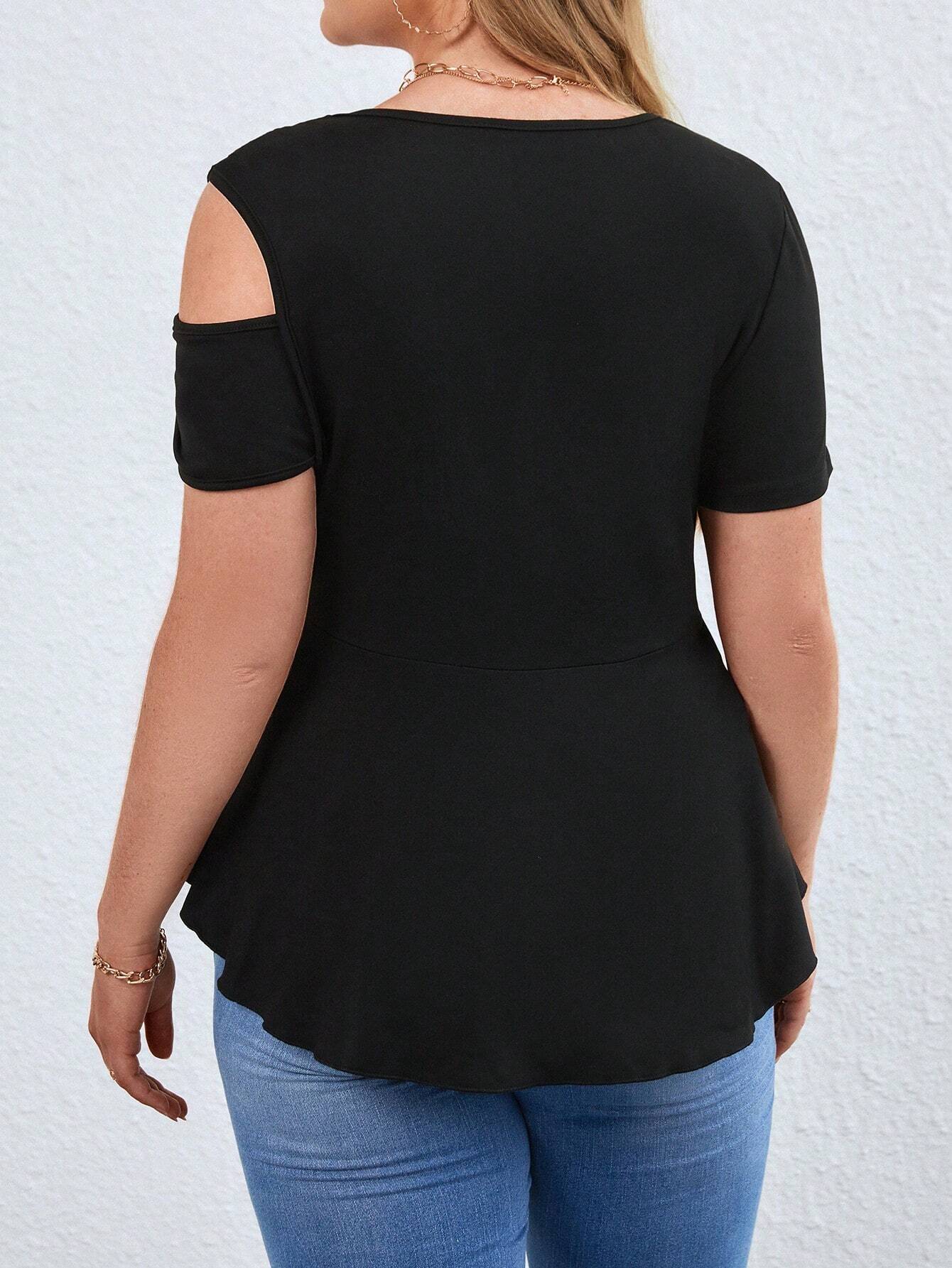 Off-shoulder Diagonal Collar Blouse
