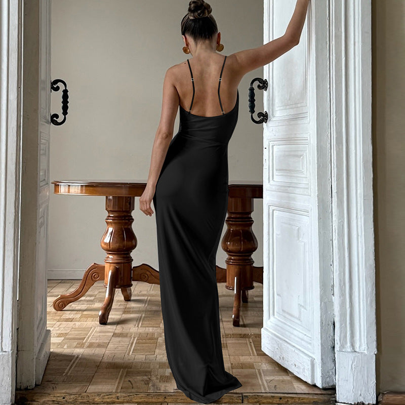 Backless Hollow-out Halter Sling Dress