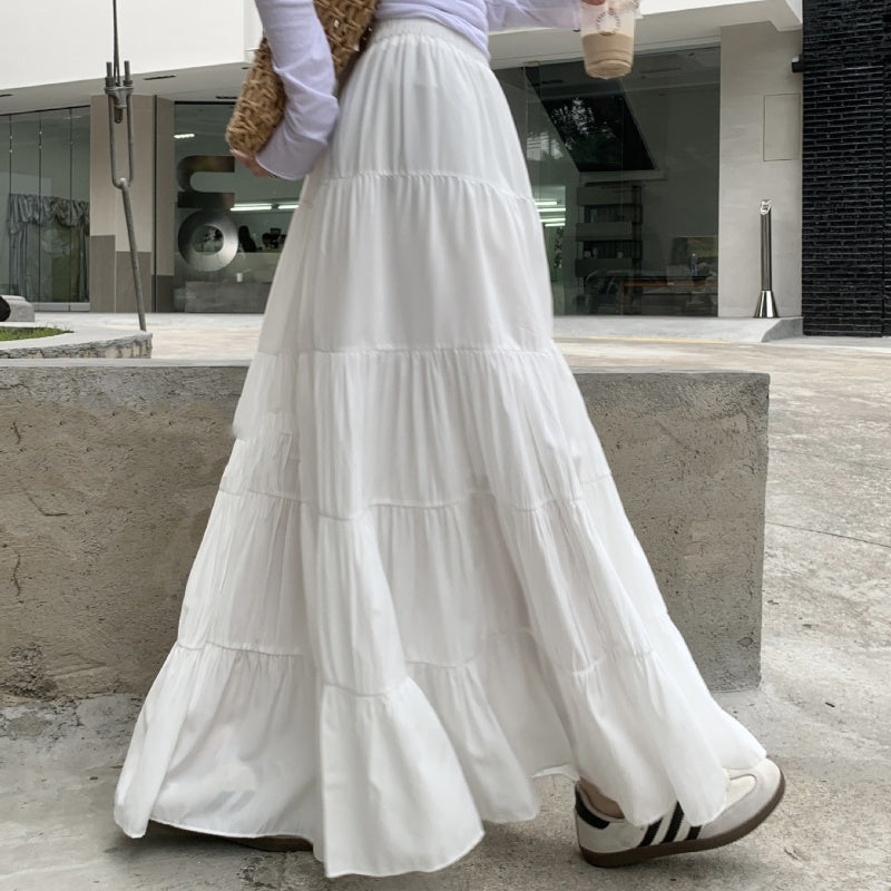 High Waist A- Line Long Skirt