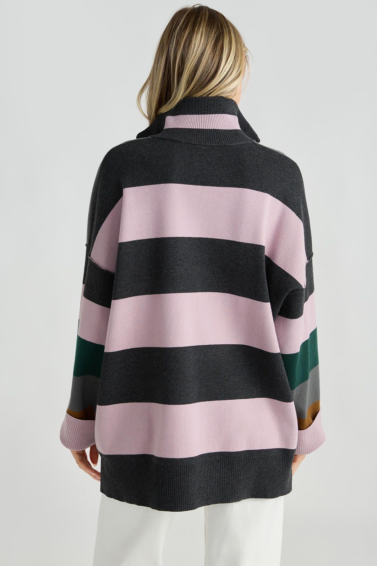 Half Zip Turtleneck Sweater Blouse