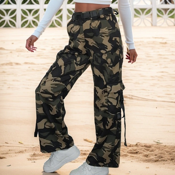 Multi-pocket Street Straight-leg Trousers Pants