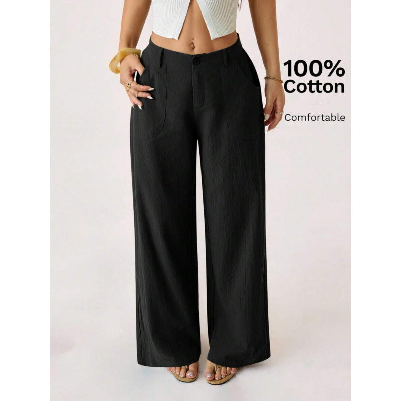 Wide-leg Cotton Pants
