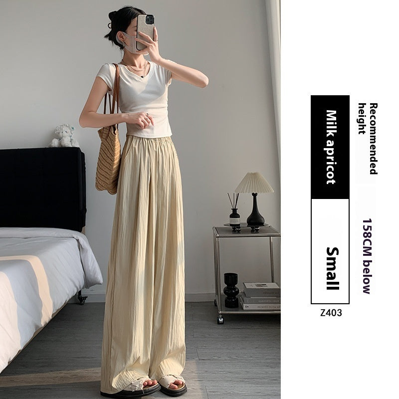 Drape Straight-leg Wide-leg Pants