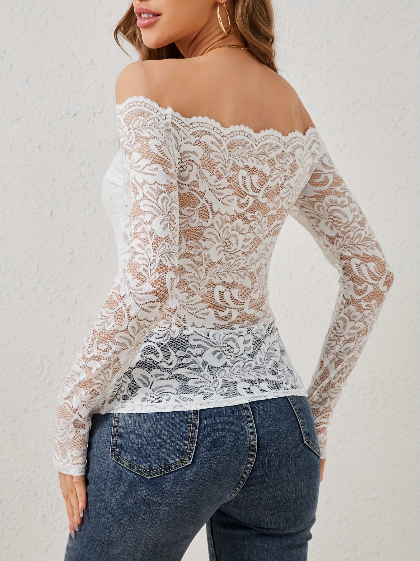 Off-shoulder Lace Top Blouse