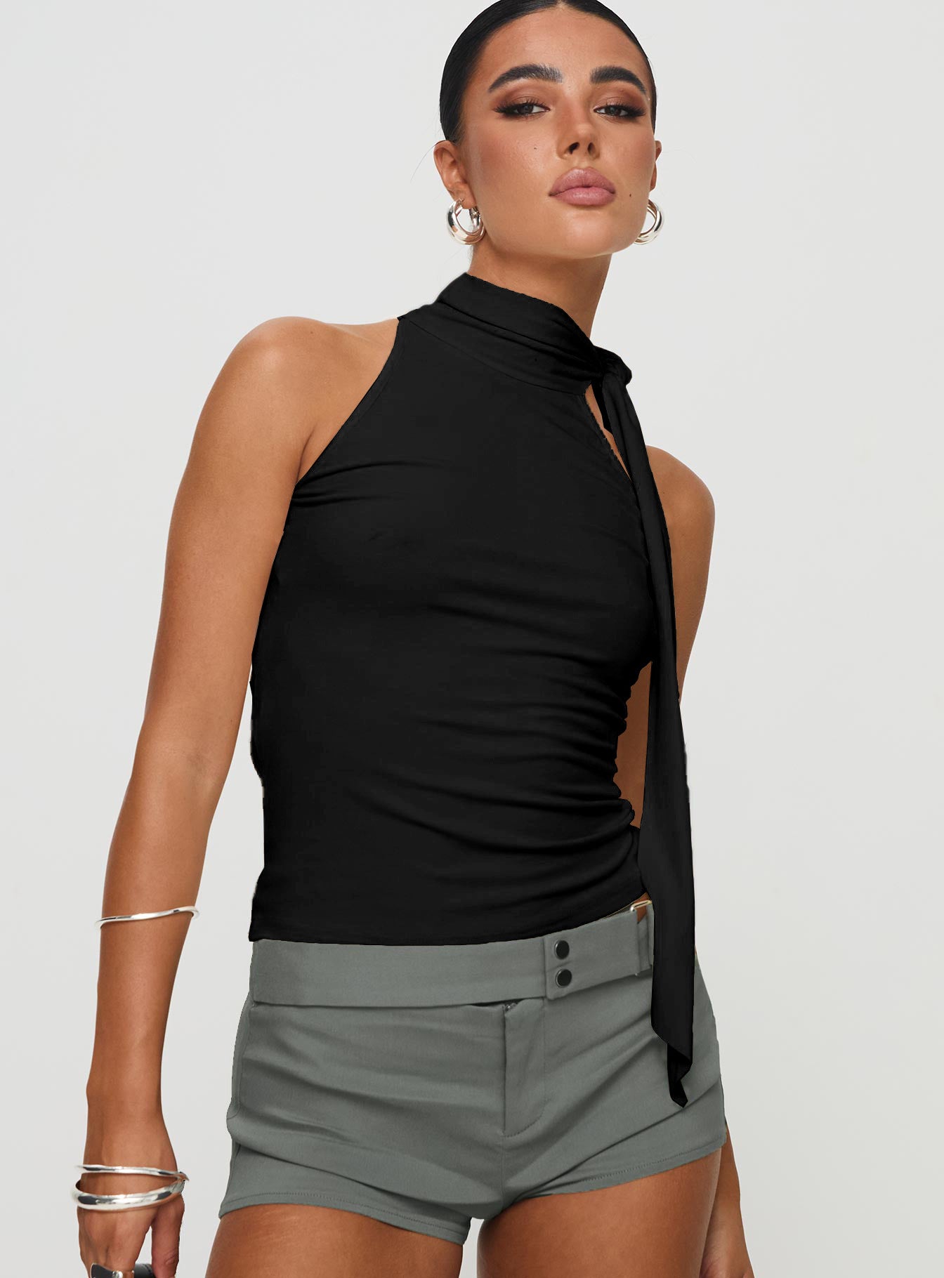 Turtleneck Bundle Ribbon Blouse