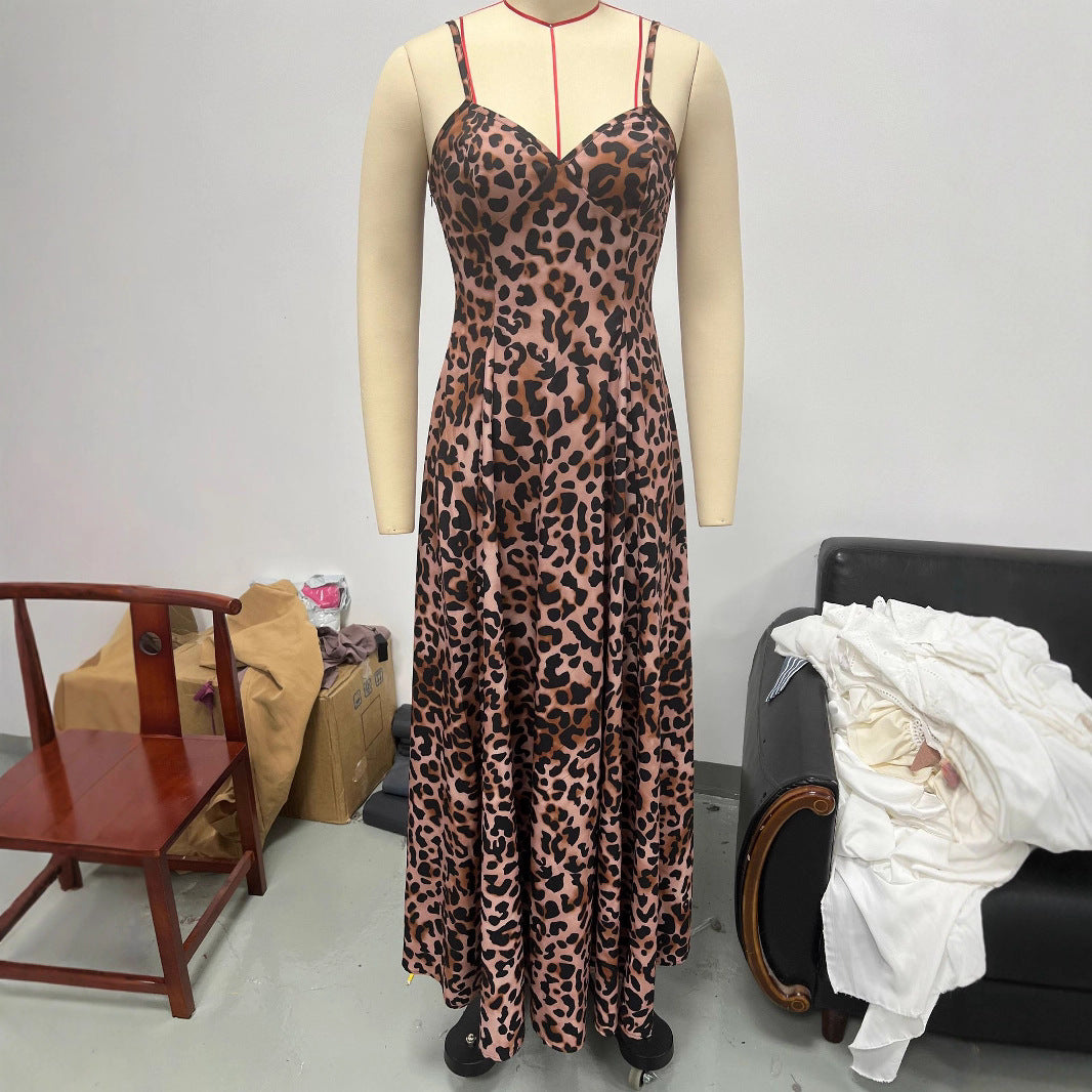 Sexy Leopard Print Camisole Dress Women