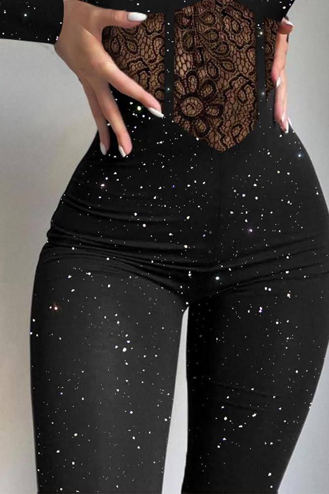 Flash Highlight Suspender Jumpsuit