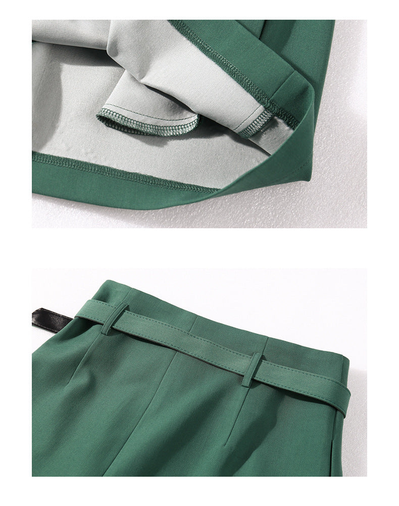 Fashion Versatile Casual Pants Green High Waist Women's Pants