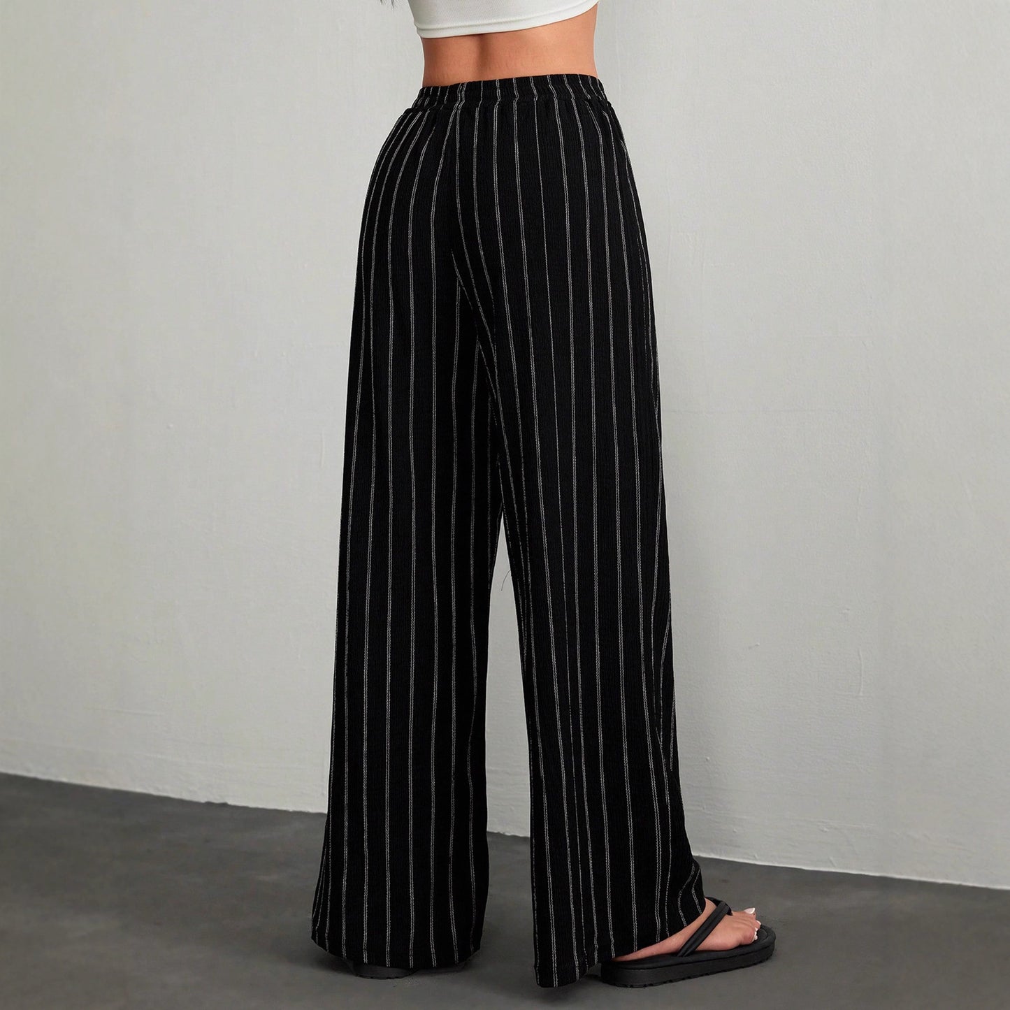 Striped Drawstring Waist Pants