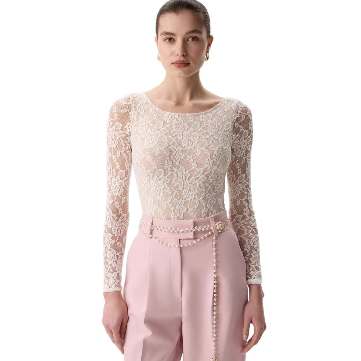 Women's Spring Summer Long-sleeve Lace Top