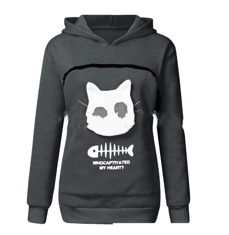 Kangaroo Hoodie Sweatshirt Cat Pet Pocket Sweater