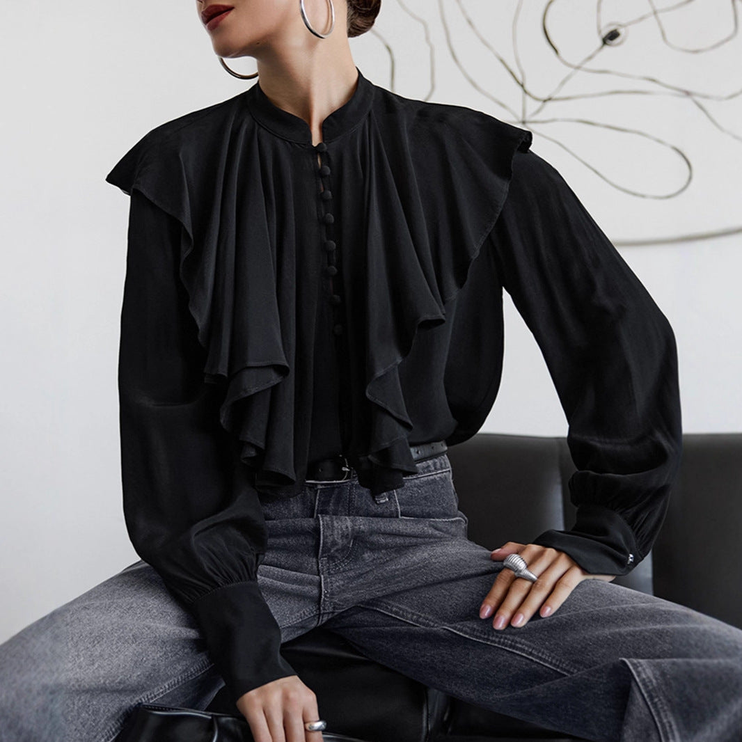 Draped Ruffle Blouse