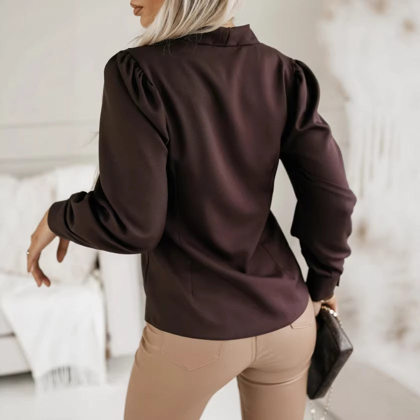 Urban Chic Solid-Color V-Neck Blouse