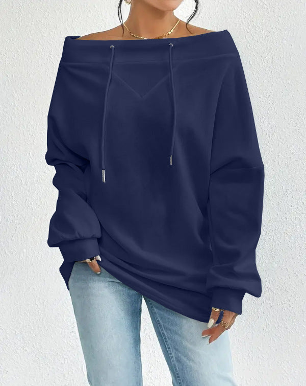 Drawstring Off-the-shoulder Blouse