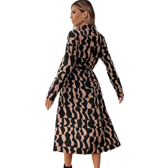 Slim-fit Mid-length Geometric Dress