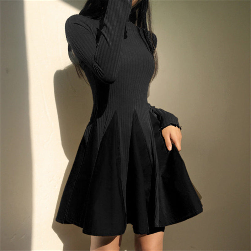 Knitted High waist A-line dress