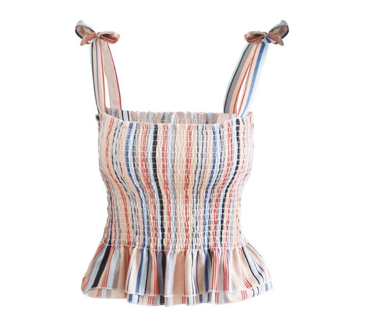 Sling bow color strip top tube spring and summer vest