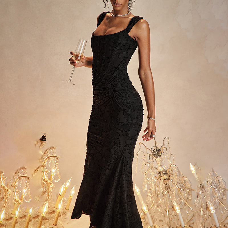 Mozision Off-shoulder Backless Sexy Evening Dress