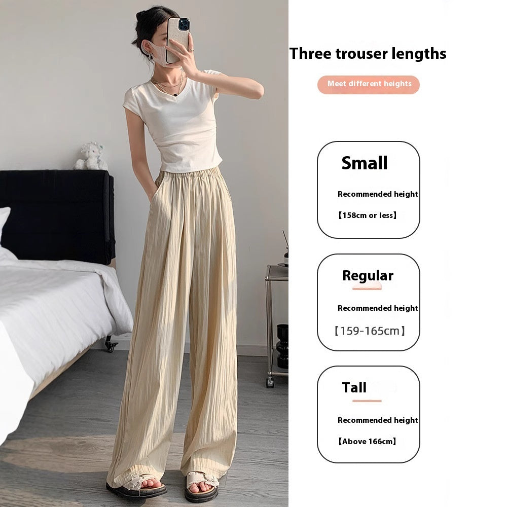 Drape Straight-leg Wide-leg Pants