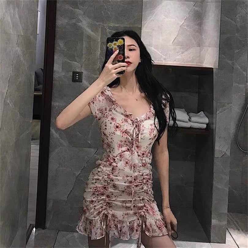 Summer Flower V-neck Daisy Dress