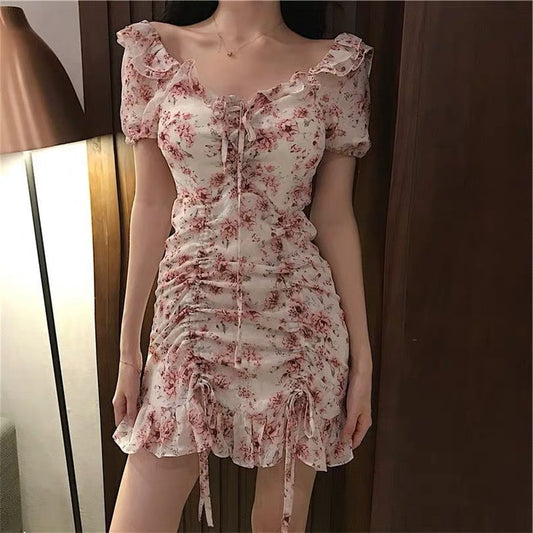 Summer Flower V-neck Daisy Dress
