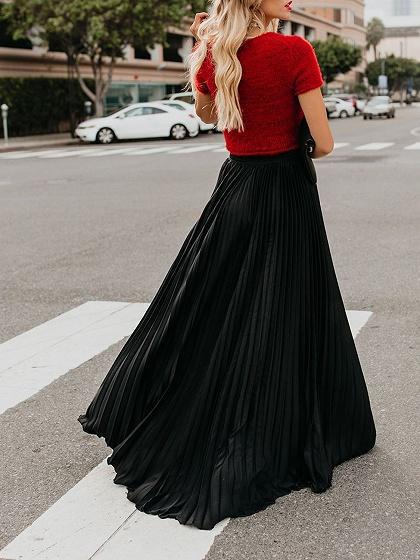 Pleated Long Skirt