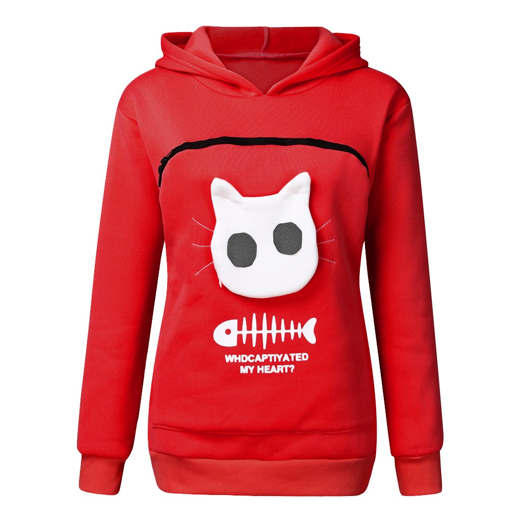Kangaroo Hoodie Sweatshirt Cat Pet Pocket Sweater