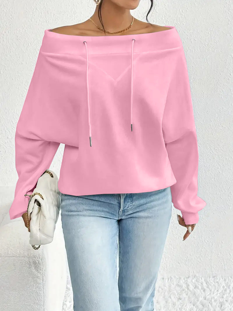 Drawstring Off-the-shoulder Blouse