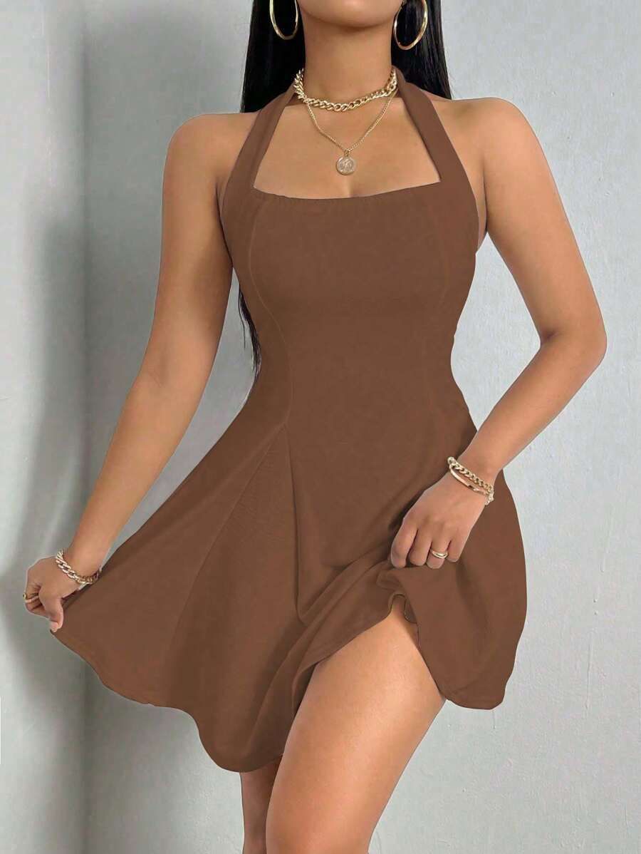 Halter Backless Sleeveless Short Dress