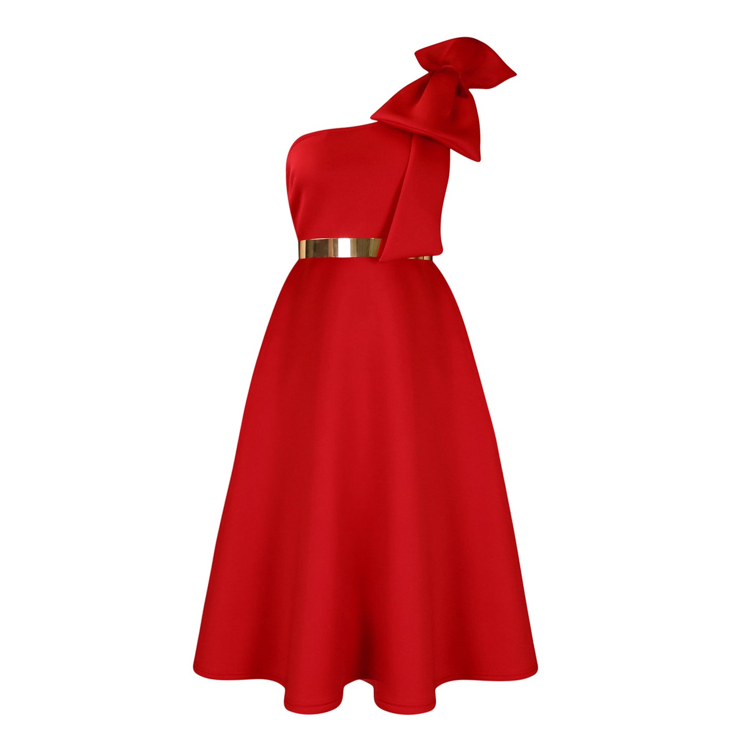Sexy Evening Gown Side Ribbon Dress