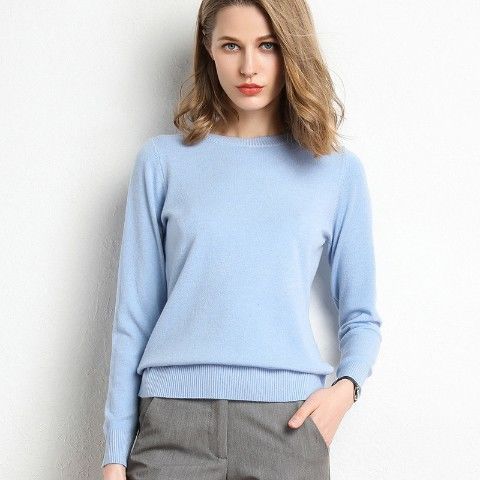 Knitted Sweater Round Neck Bottoming Blouse