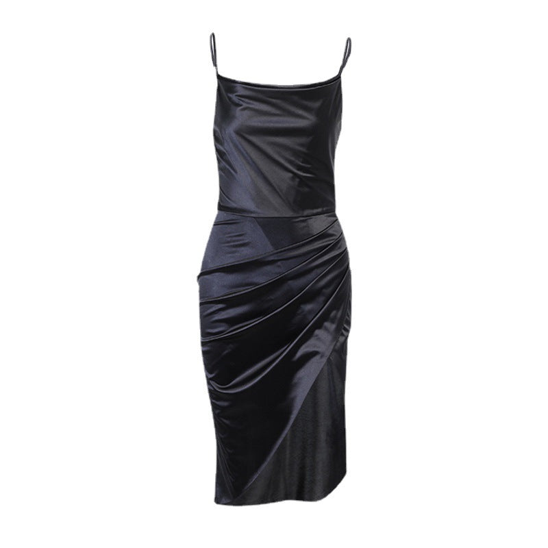Slit Satin Dress