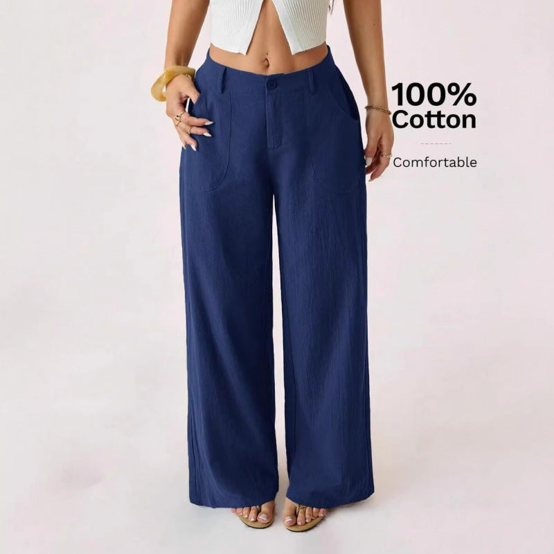 Wide-leg Cotton Pants