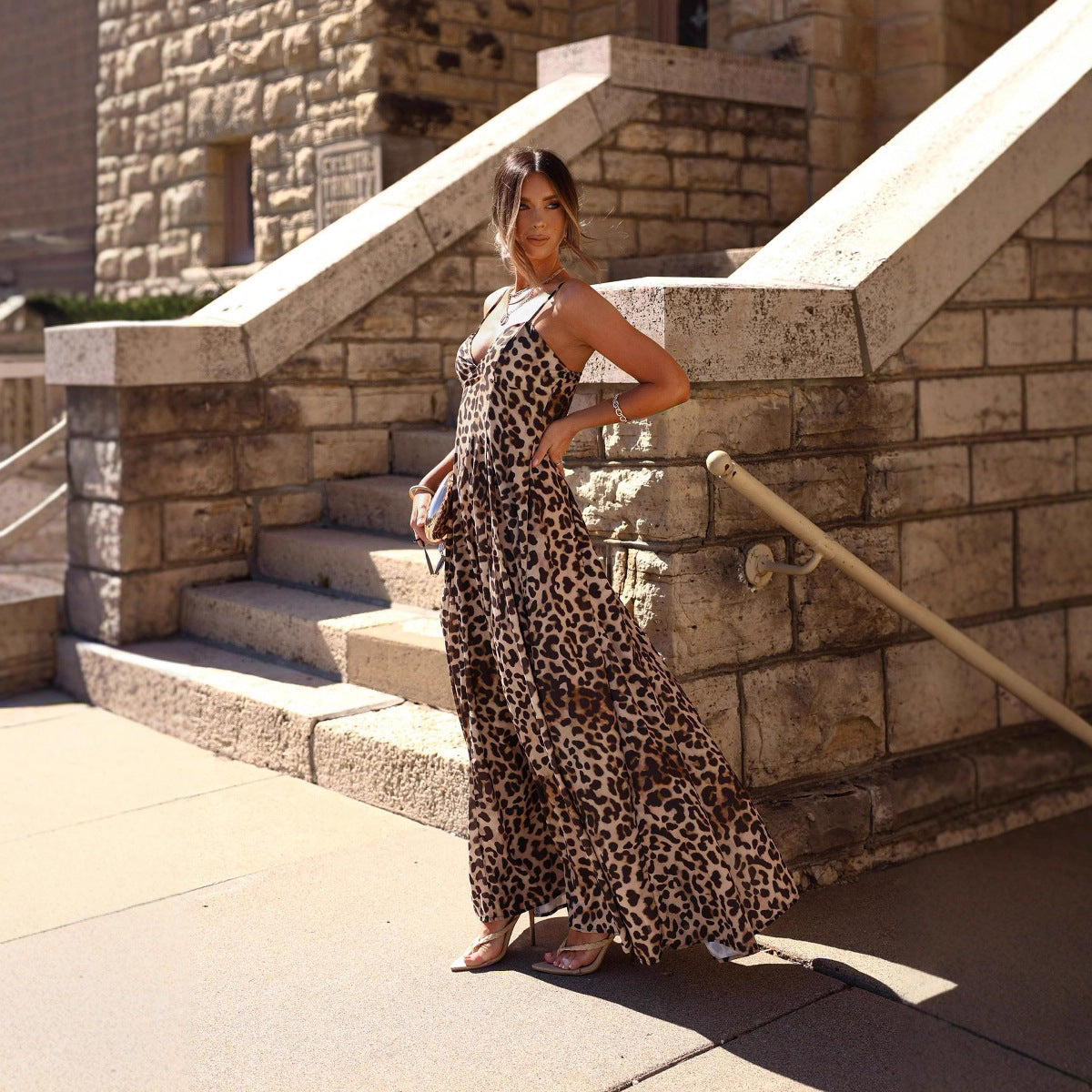 Sexy Leopard Print Camisole Dress Women