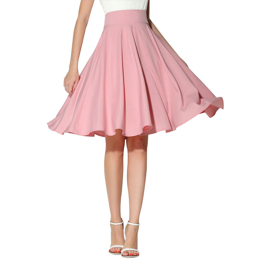 High Waist Pleated Flowy Mini Skirt