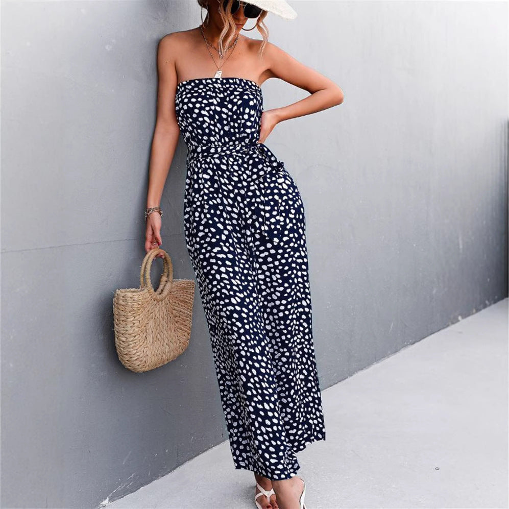 Summer Stylish Printed Bandeau Jumpsuit