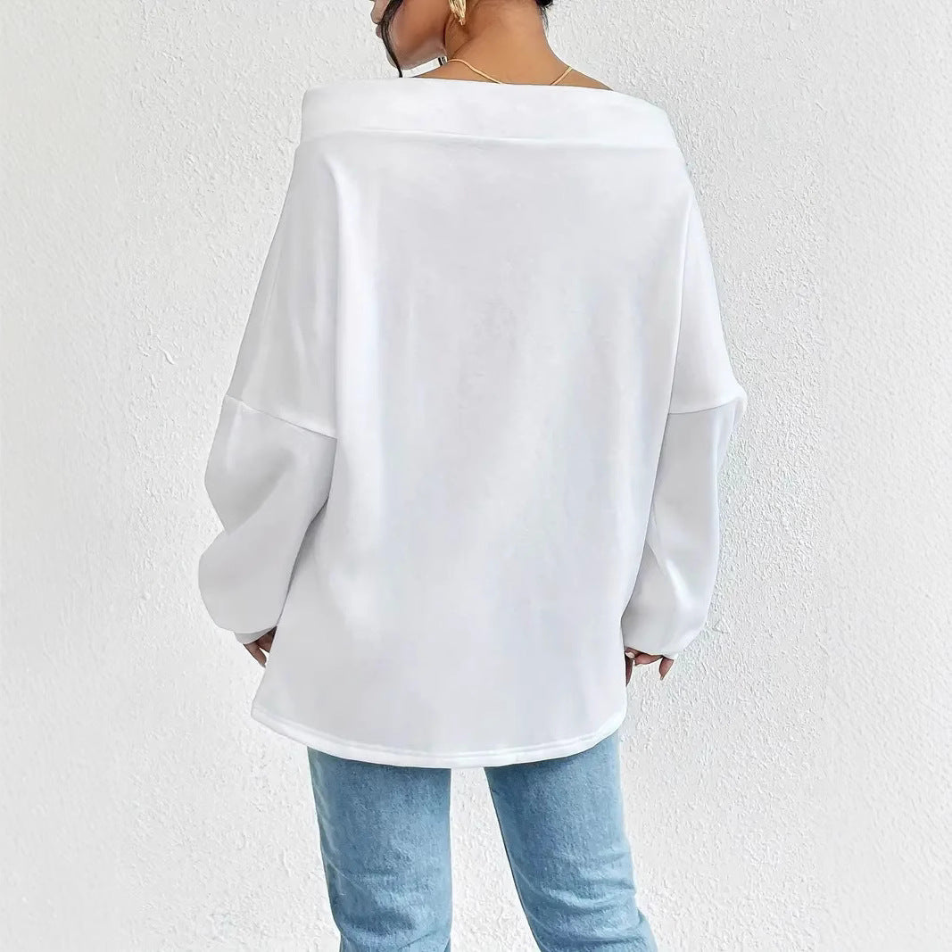 Drawstring Off-the-shoulder Blouse