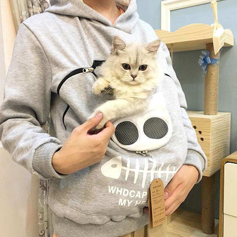 Kangaroo Hoodie Sweatshirt Cat Pet Pocket Sweater